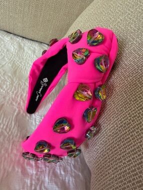 Hot Pink Iridescent Heart Jeweled Headband by Brianna Cannon